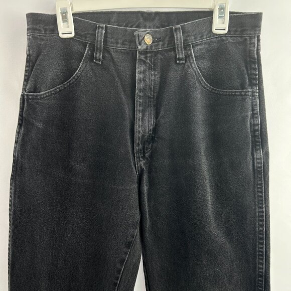 Vintage Rustler Black Washed Jeans 90's Y2K Grunge Straight Fit men's size 32 - Picture 1 of 13